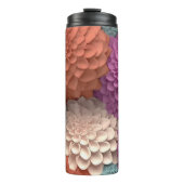 3D Farbenfrohe Dahlia Floral Thermosbecher (Vorderseite)