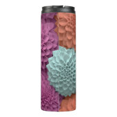 3D Farbenfrohe Dahlia Floral Thermosbecher (Rückseite)