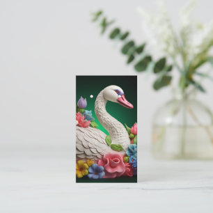 3D farbenfrohe Swan-Muster-Karte Visitenkarte