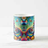 3D farbenfrohes florales Einhorn Kaffeetasse (Mittel)