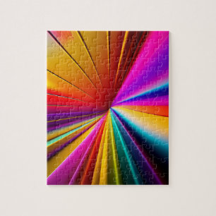 3D-Farbenstrahlen Abstrakte Geometrie Puzzle