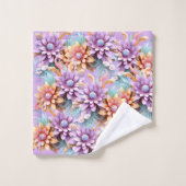 3D-Farbige Blume Badhandtuch Set (Waschlappen)
