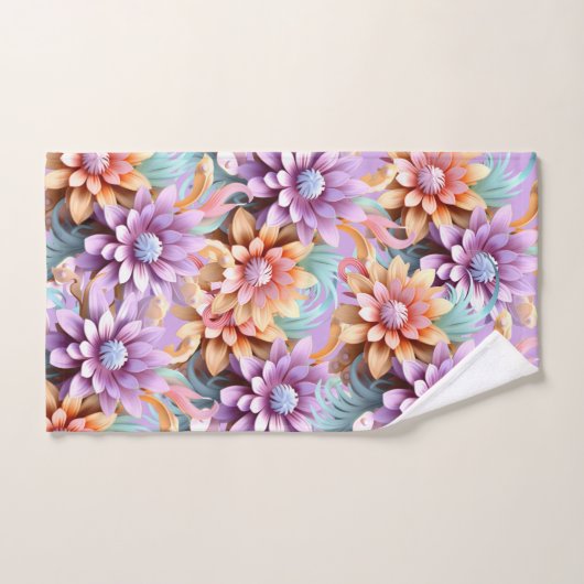 3D-Farbige Blume Badhandtuch Set (Handtuch)