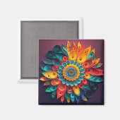 3D Farbige Blume Magnet (Vorderseite/Rückseite)