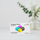 3D Farbige CMYK-Blöcke Visitenkarte (Stehend Vorderseite)