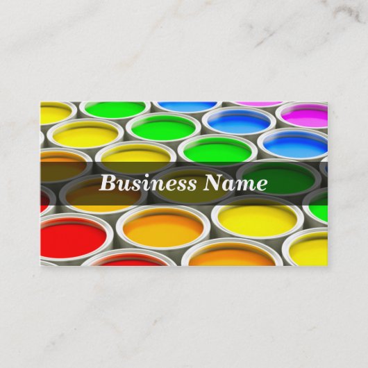 3D farbige Farben-Dosen (Spektrum) Visitenkarte (Vorderseite)