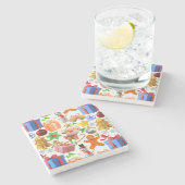 3D-Farbige Weihnachtsschmuck-Muster.01 Steinuntersetzer (Seitenansicht)