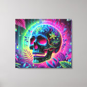 3D Farbiger Totenkopf Leinwanddruck (Vorderseite)