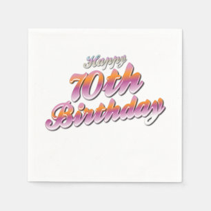 3d Farbiges Glück 70. Geburtstag Typografie Serviette