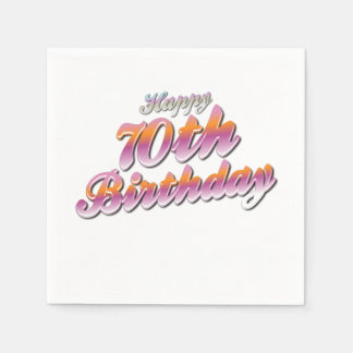 3d Farbiges Glück 70. Geburtstag Typografie Serviette