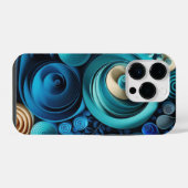 3D-Farbtöne von Blau iPhone Hülle (Rückseite (Horizontal))