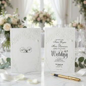 3D Faux Embossed White Orchid Floral Arch Wedding Einladung