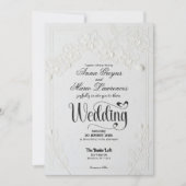 3D Faux Embossed White Orchid Floral Arch Wedding  Einladung (Vorderseite)