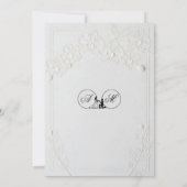 3D Faux Embossed White Orchid Floral Arch Wedding Einladung (Rückseite)