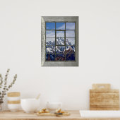 3D-Fenster "Berge anzeigen" Fake Poster (Küche)