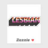 3D-Flag LESBIAN Aufkleber (Blatt)
