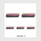 3D-Flag LESBIAN Aufkleber (Blatt)