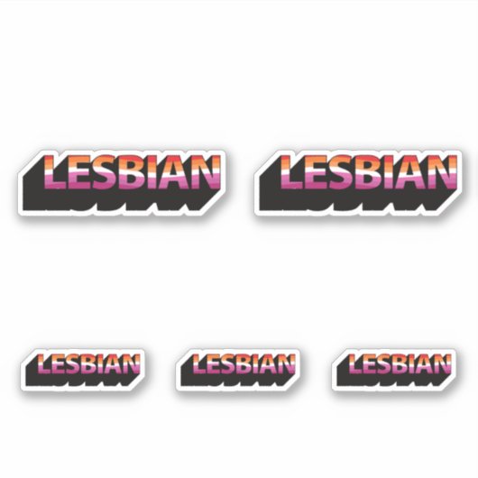 3D-Flag LESBIAN Aufkleber (Vorderseite)