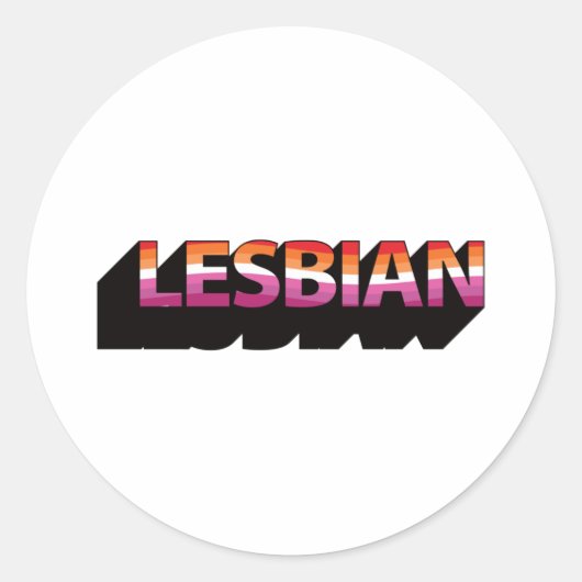 3D-Flag LESBIAN Runder Aufkleber (Vorderseite)
