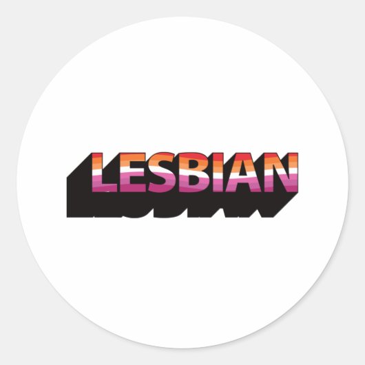 3D-Flag LESBIAN Runder Aufkleber (Vorderseite)