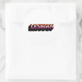 3D-Flag LESBIAN Runder Aufkleber (Tasche)