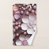 3D Floral Badhandtuch Set (Handtuch)