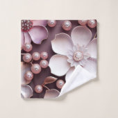 3D Floral Badhandtuch Set (Waschlappen)