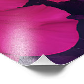 3D Floral Fuchsia & Purple Marble Fotodruck (Ecke)
