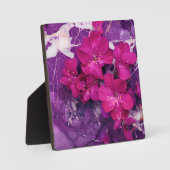 3D Floral Fuchsia & Purple Marble Fotoplatte (Vorderseite)