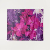 3D Floral Fuchsia & Purple Marble Wandteppich (Vorderseite (Horizontal))