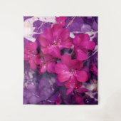 3D Floral Fuchsia & Purple Marble Wandteppich (Vorderseite)