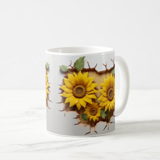 3D Floral Mug Kaffeetasse (VorderseiteRechts)