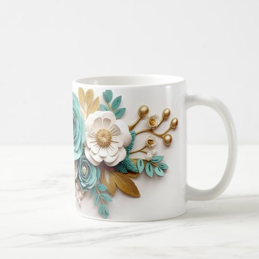 3D Floral Mug Kaffeetasse (Rechts)
