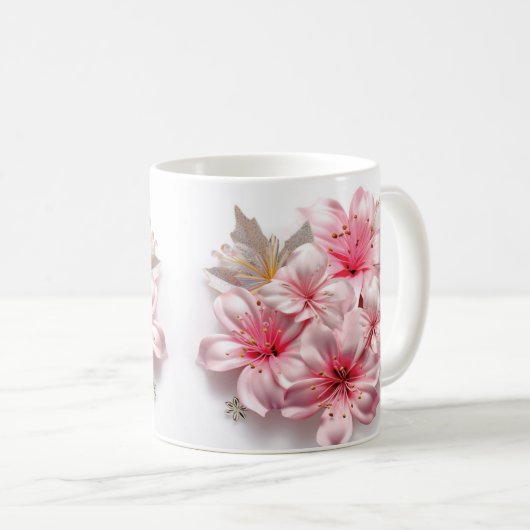 3D Floral Mug Kaffeetasse (VorderseiteRechts)