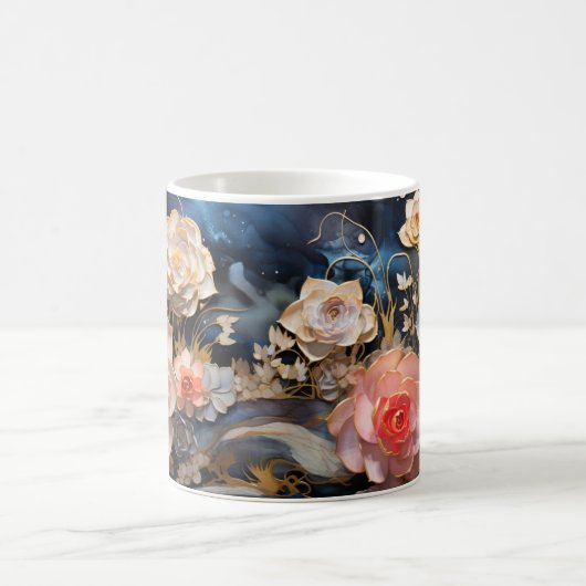 3D Floral Mug Kaffeetasse (Mittel)