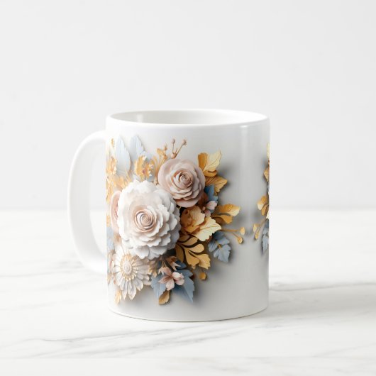 3D Floral Mug Kaffeetasse (Vorderseite Links)