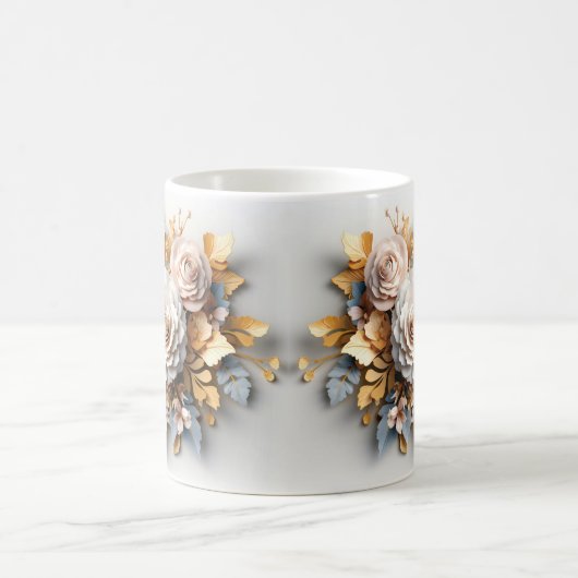 3D Floral Mug Kaffeetasse (Mittel)