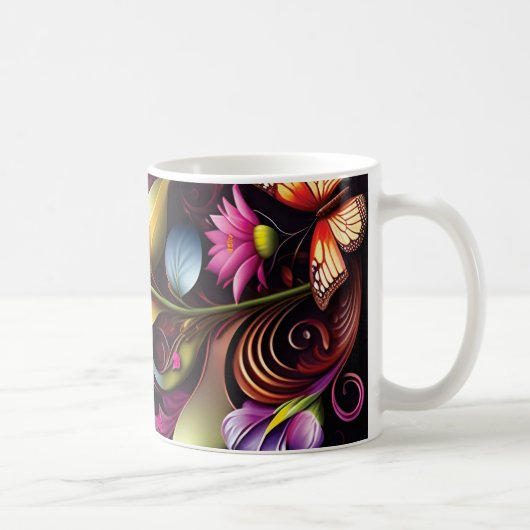 3D Floral Mug Kaffeetasse (Rechts)