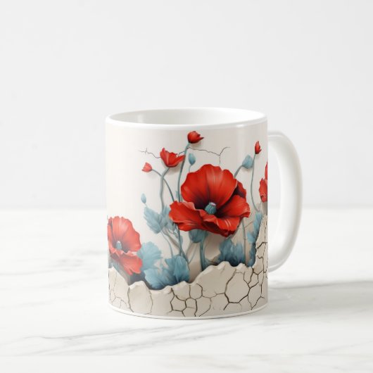 3D Floral Mug Kaffeetasse (VorderseiteRechts)