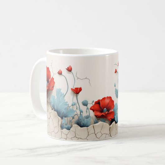3D Floral Mug Kaffeetasse (Vorderseite Links)