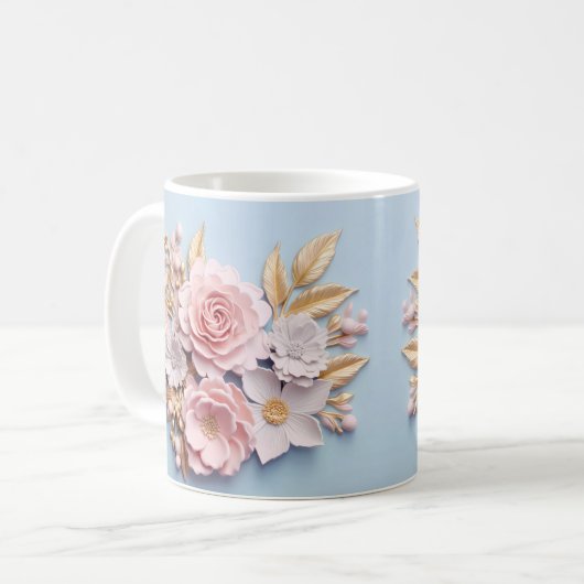 3D Floral Mug Kaffeetasse (Vorderseite Links)