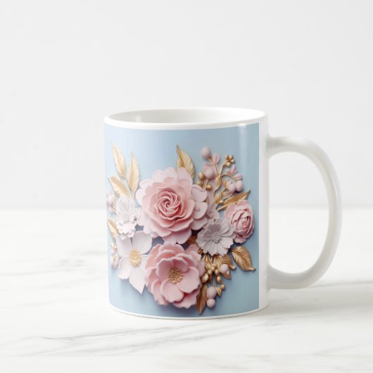 3D Floral Mug Kaffeetasse (Rechts)