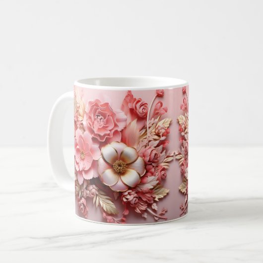 3D Floral Mug Kaffeetasse (Vorderseite Links)
