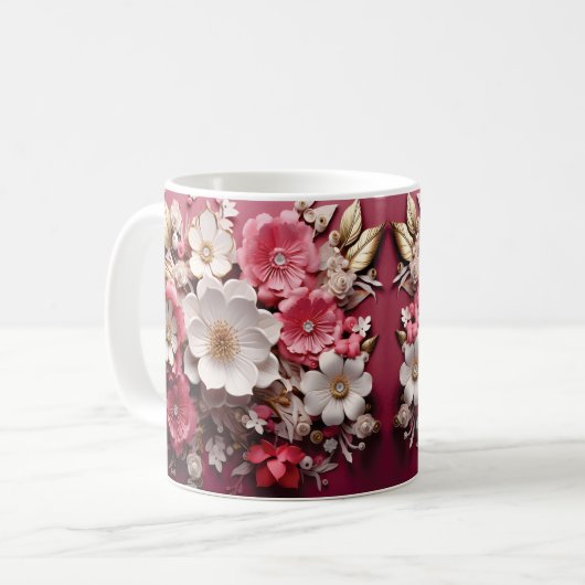 3D Floral Mug Kaffeetasse (Vorderseite Links)