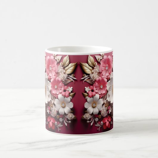 3D Floral Mug Kaffeetasse (Mittel)