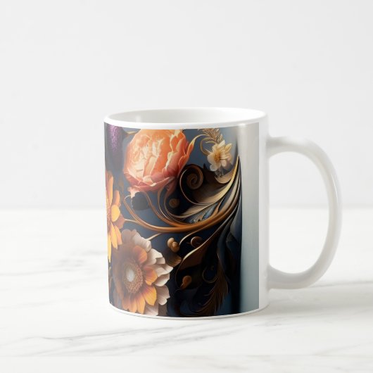 3D Floral Mug Kaffeetasse (Rechts)