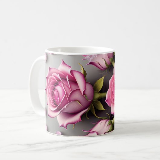 3D Floral Mug Kaffeetasse (Vorderseite Links)