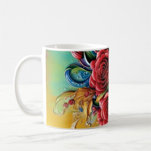 3D Floral Mug Kaffeetasse (Links)