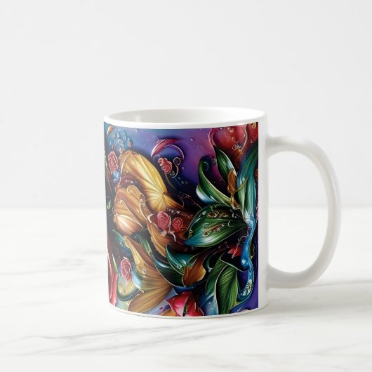 3D Floral Mug Kaffeetasse (Rechts)