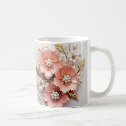3D Floral Mug Kaffeetasse (Rechts)